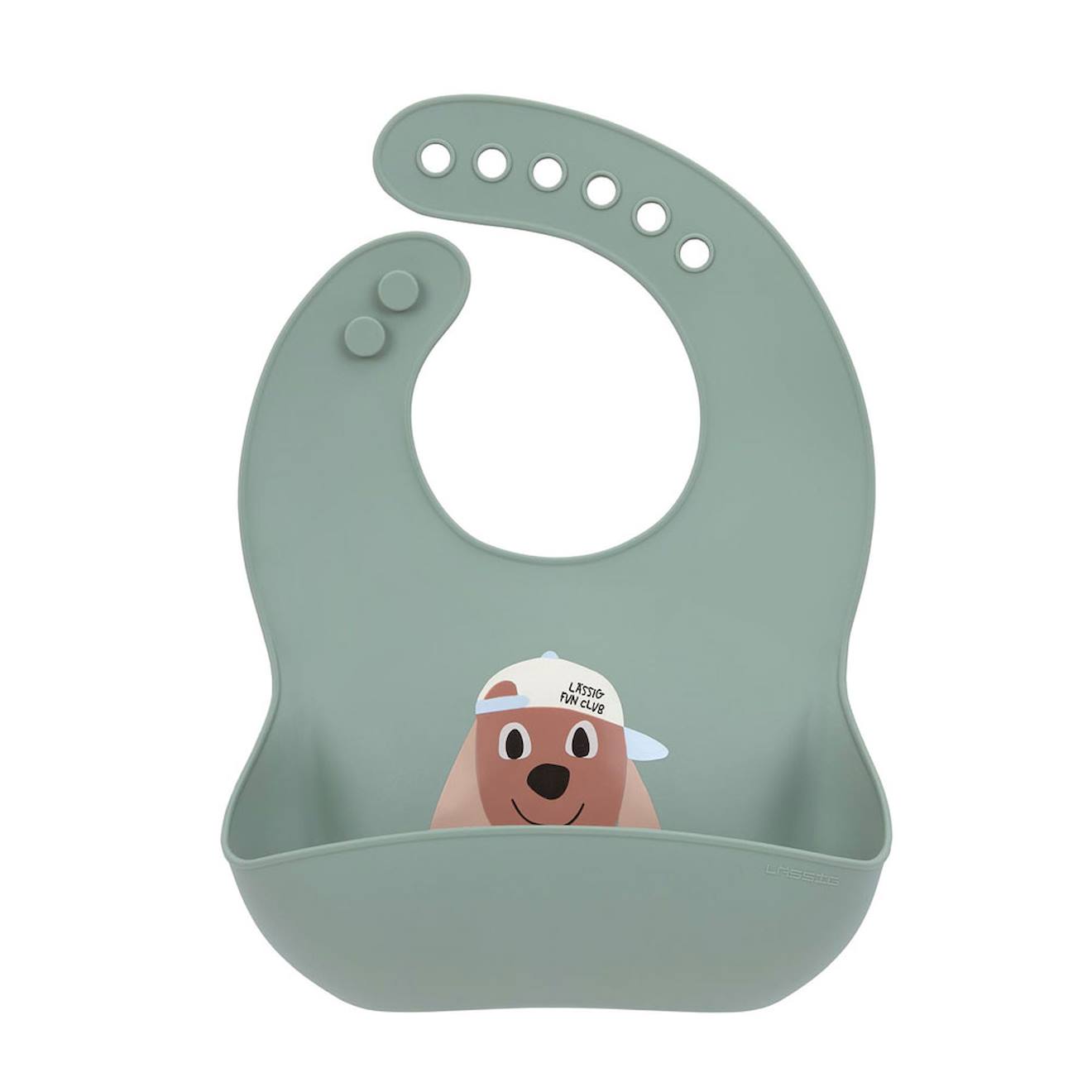 Bavoir En Silicone - Tiny Team Chien Vert