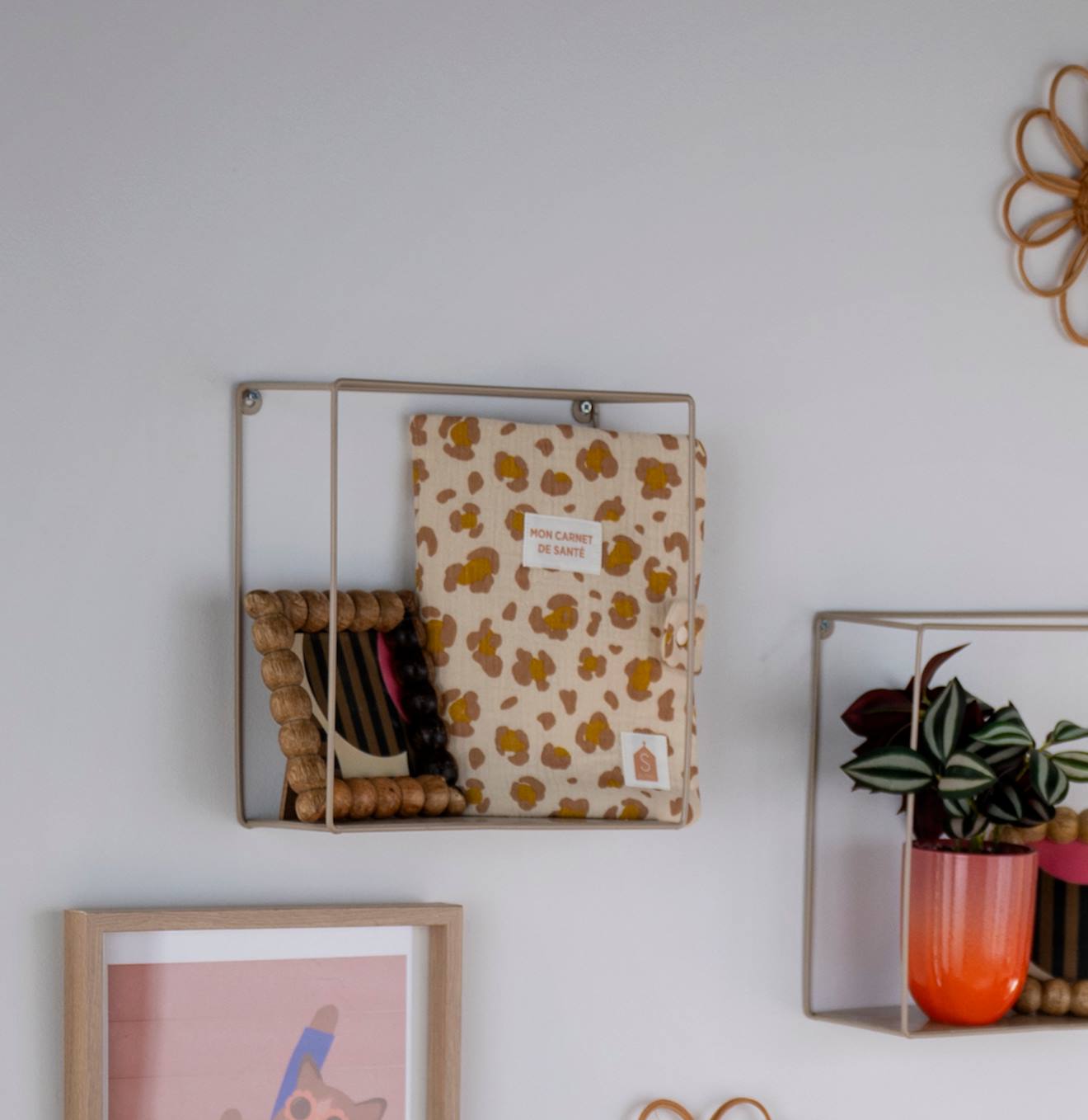 Protège Carnet De Santé Léopard En Gaze De Coton - Petit Chou Ecru