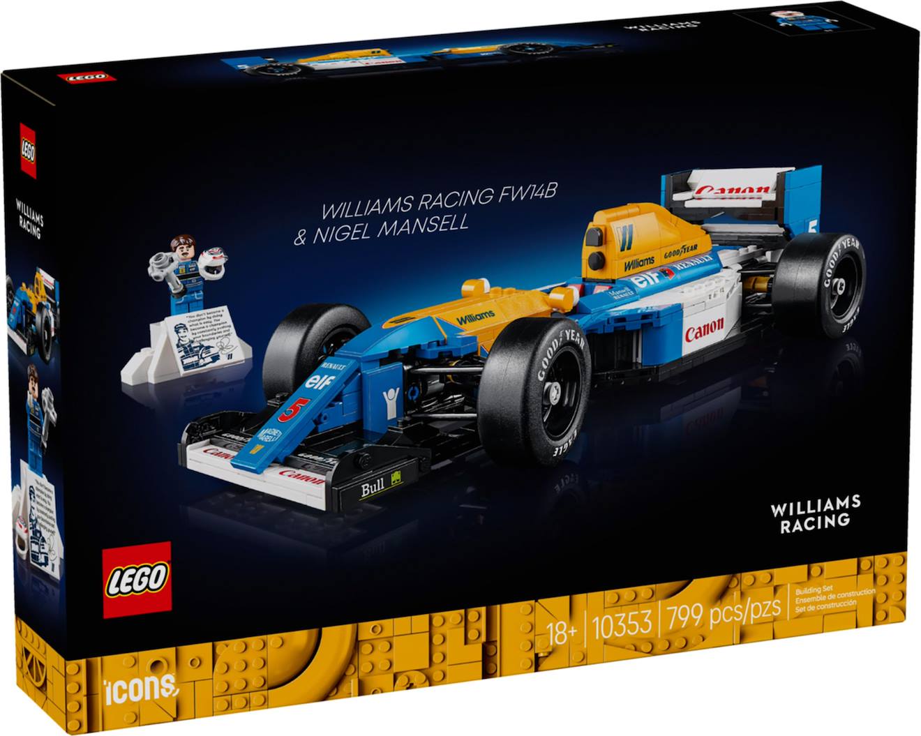 Lego Icons - Williams Racing Fw14b Et Nigel Mansell - 10353 Multicolore