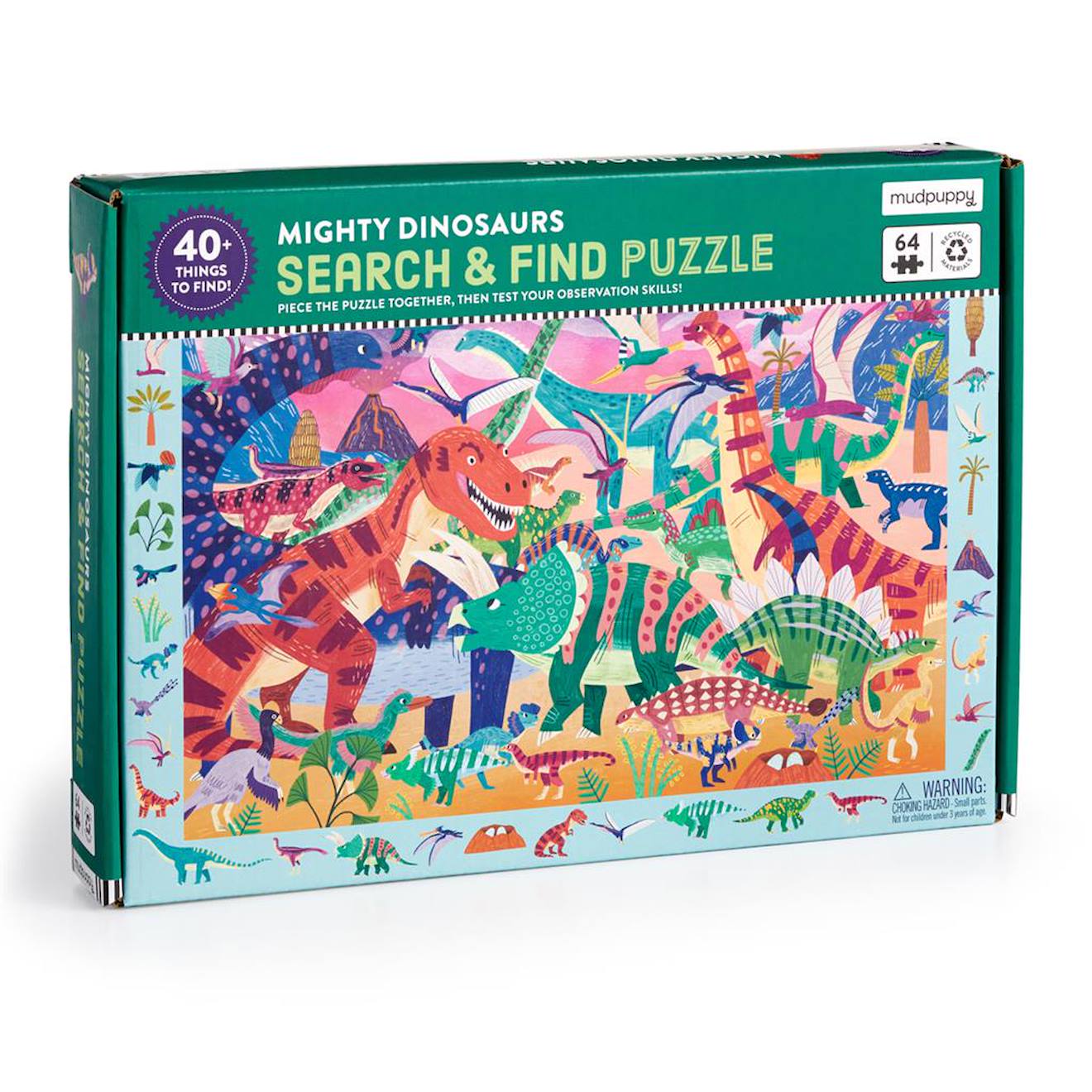 Puzzle 64 Pièces - Dinos Puissants Multicolor