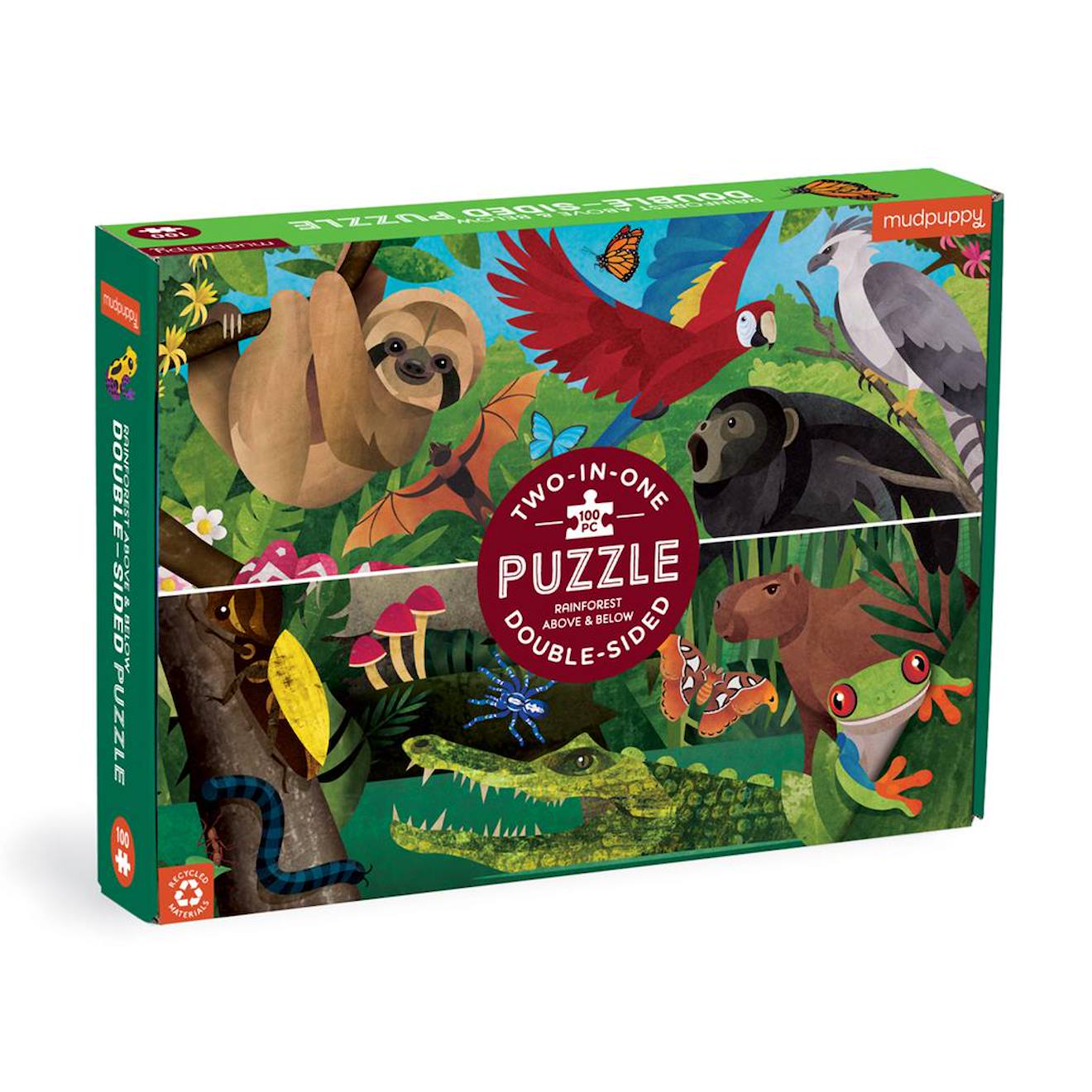 Puzzle 100 Pièces - Forêt Tropicale Vue Du Dessus Et Dessous Multicolor