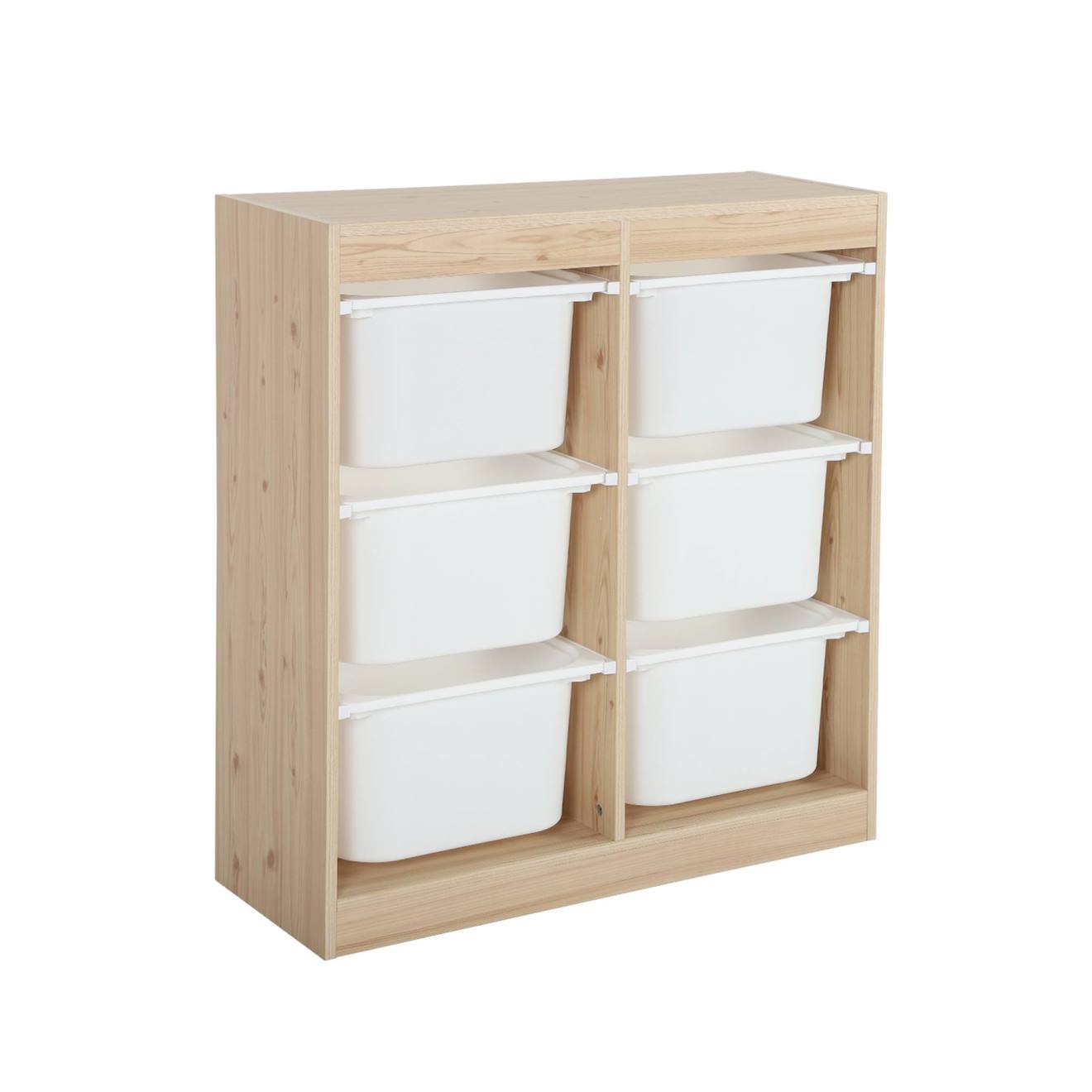 Meuble De Rangement Enfant 6 Bacs De Rangement Sora Naturel