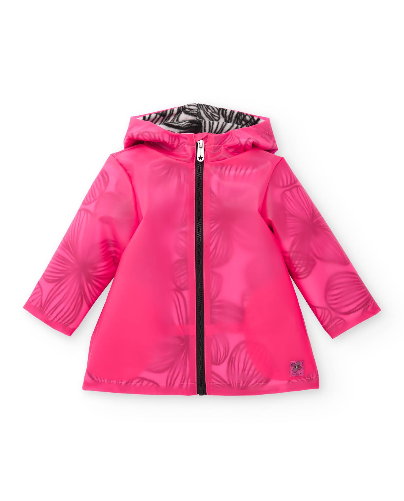 Veste Pour Fille À Effet Translucide Avec Capuche Rose
