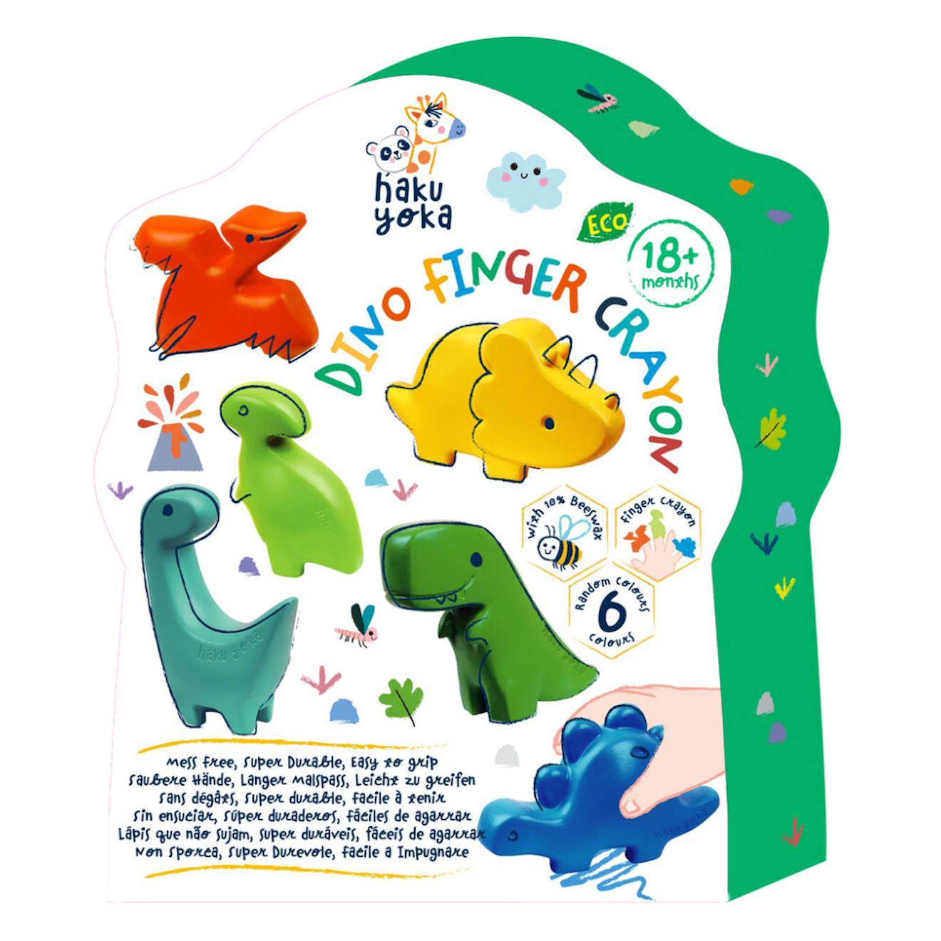 Crayons De Couleur Dinosaures - 6 Multicolor