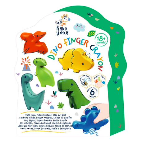 Haku Yoka - Crayons De Couleur Dinosaures - 6 Multicolor
