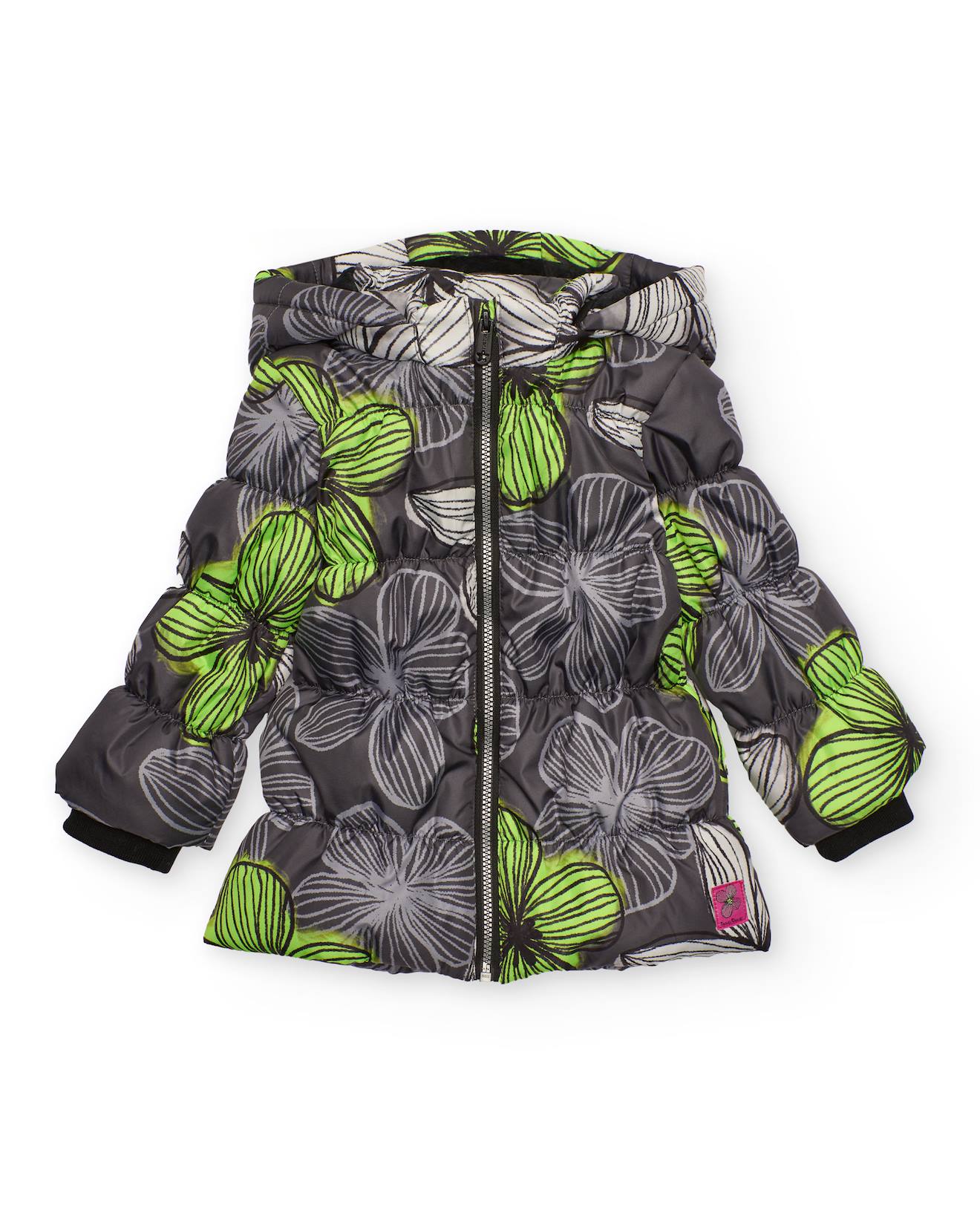 Veste Pour Fille Matelassée Avec Imprimé Floral Gris