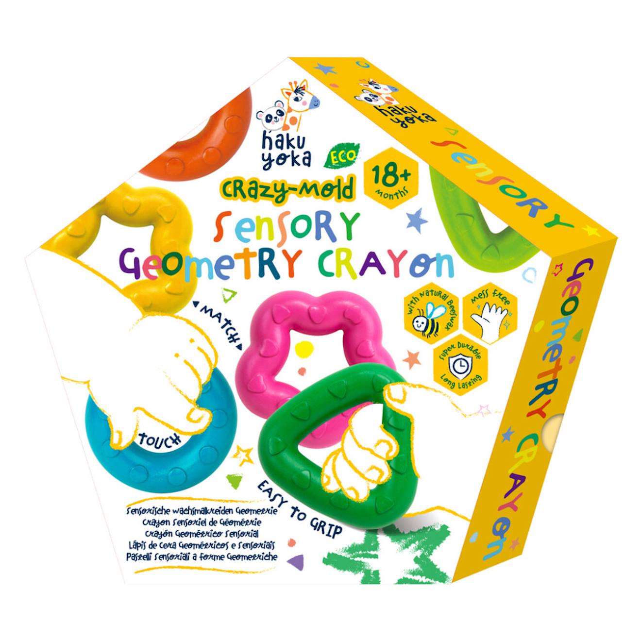 Crayons Sensoriels De Géométrie - 6 Multicolor (Haku Yoka) - Couverture