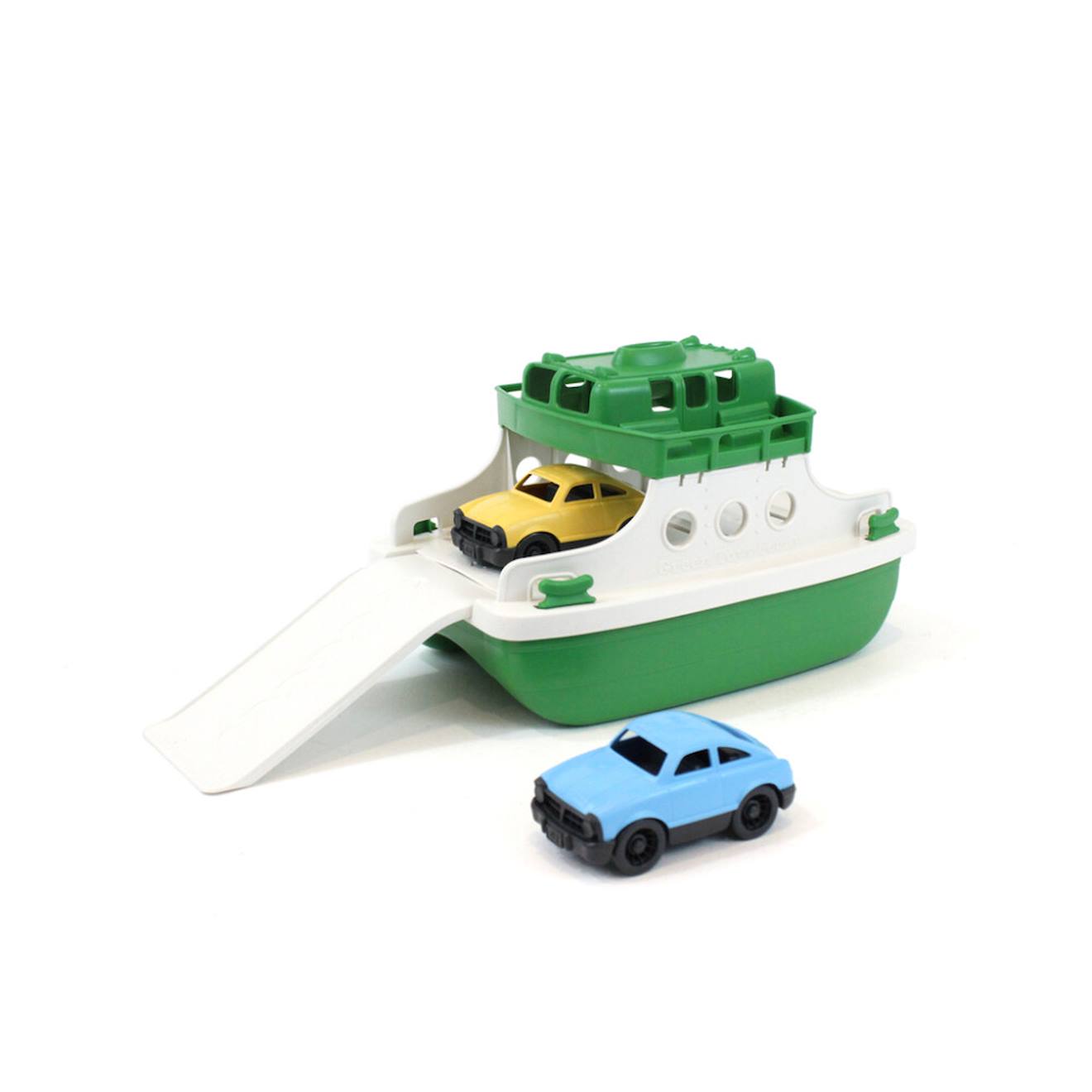 Ferry Boat Avec 2 Mini Voitures – Jouet De Bain En Plastique Recyclé Green