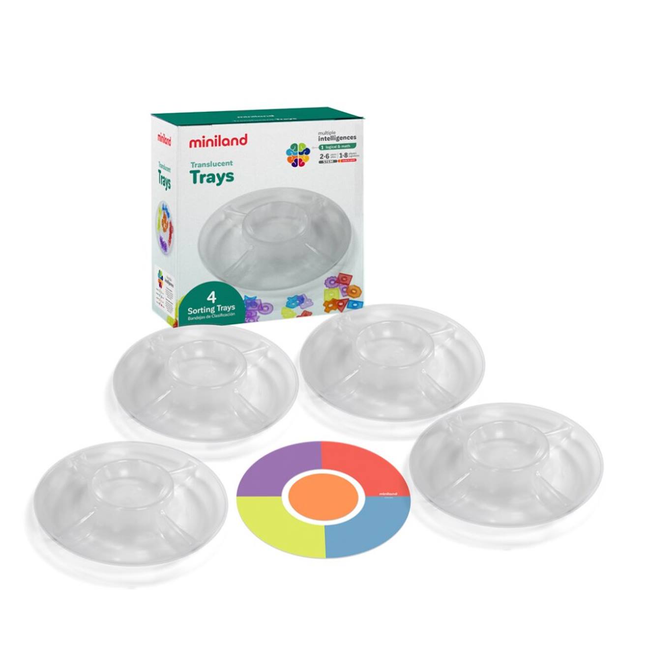 Jeu Éducatif De Tri – 4 Plateaux Transparents Pour Apprendre Les Formes Et Les Couleurs Multicolor