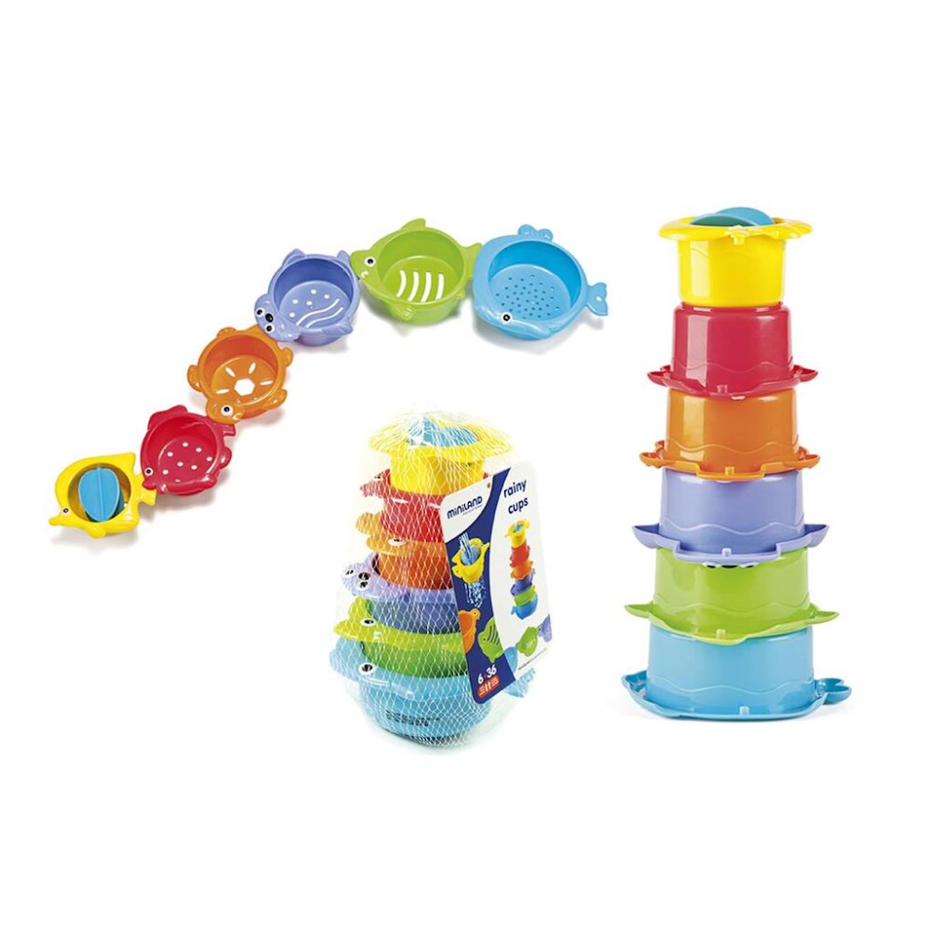 Lot De 6 Moules Animaux Marins – Jouets De Bain Et De Plein Air Multicolor