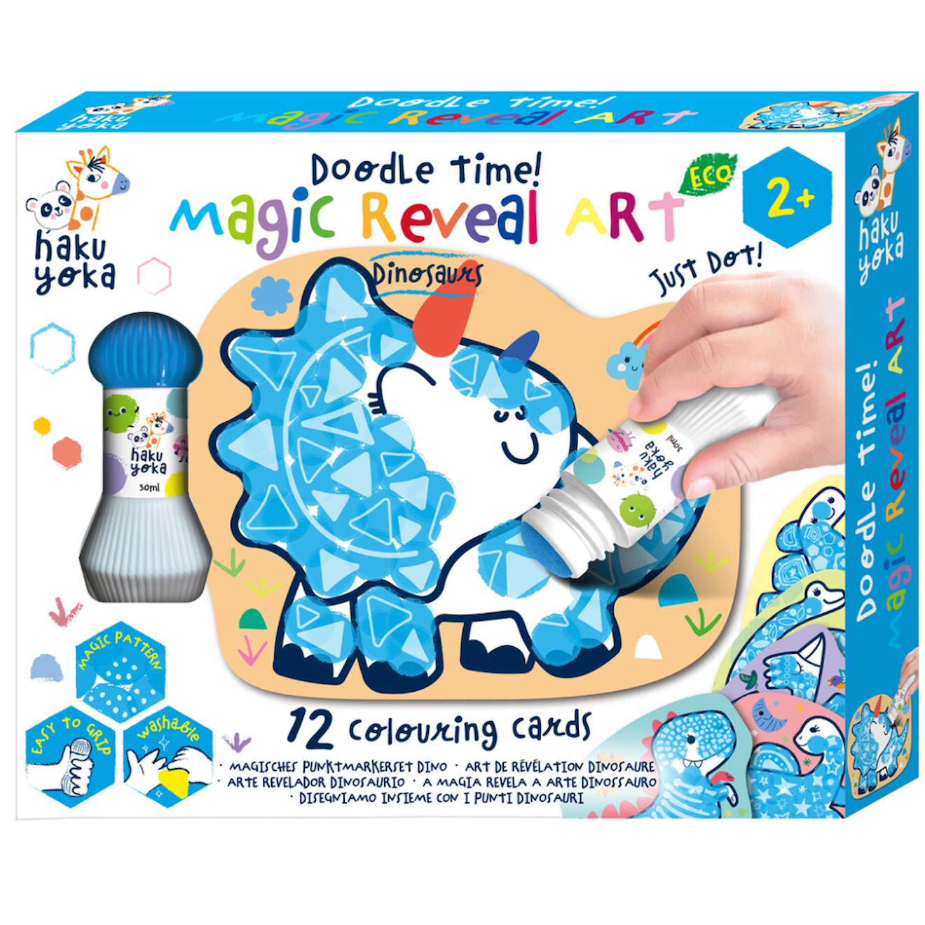 Kit d'activités créatives pour enfants, set 12 cartes sur le thème dinosaures multicolor