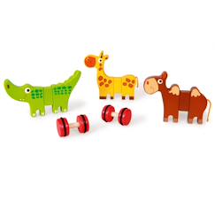 Jouet-Jeux d'imagination-3 animaux magnétiques - safari