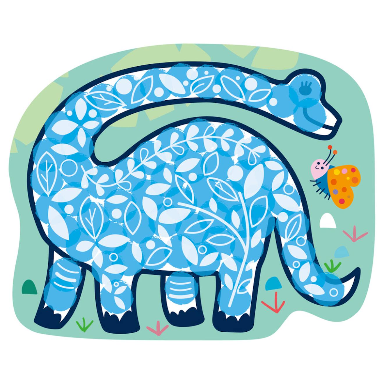 Kit D'activités Créatives Pour Enfants, Set 12 Cartes Sur Le Thème Dinosaures Multicolor (Haku Yoka) - Image 2
