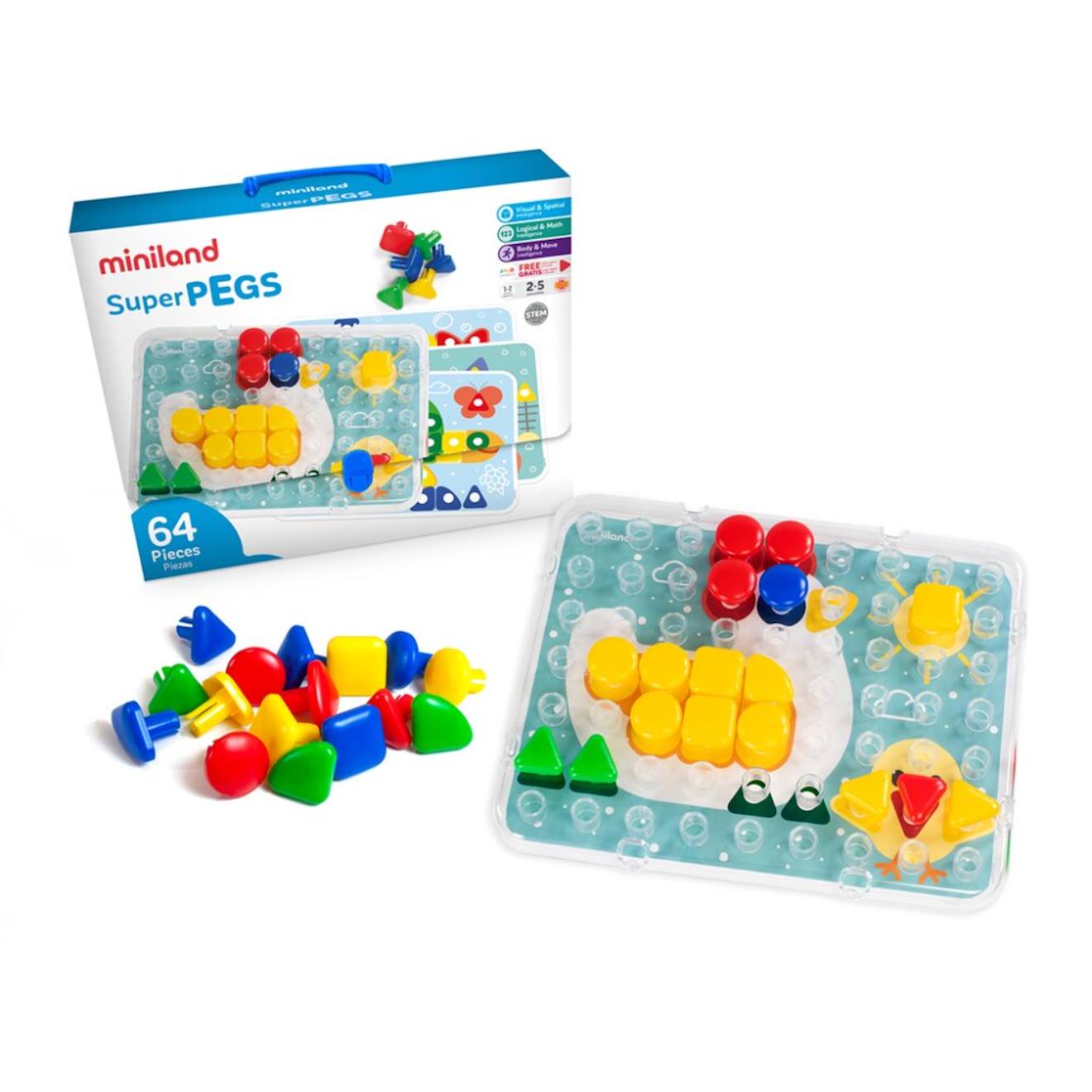 Jeu Éducatif De Chevilles Géantes – Idéal Pour Les Premières Manipulations Multicolor