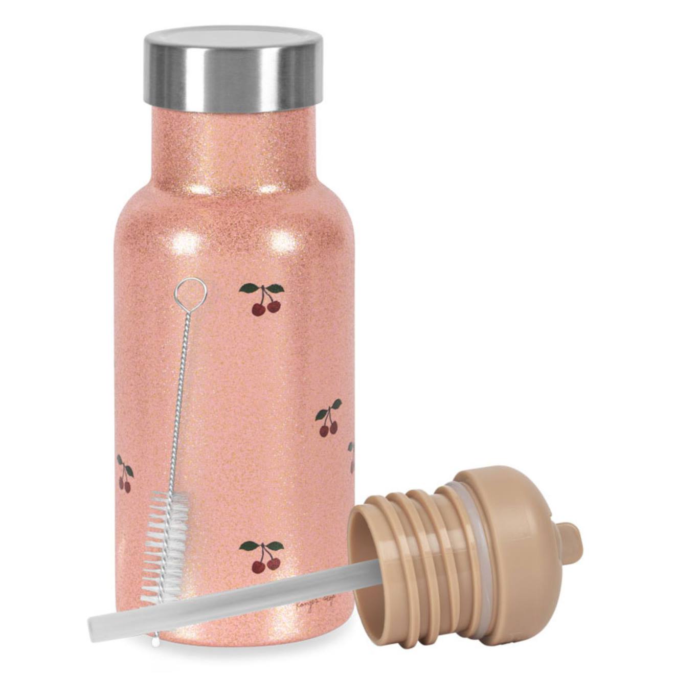 Gourde Isotherme À Paillettes Cherry Rose, Rouge, Vert