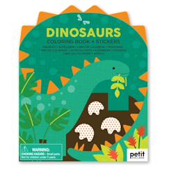 Jouet-Livre de coloriage avec autocollants - dinosaures