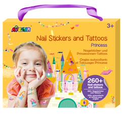 -Autocollants et tatouages pour les ongles, princesse