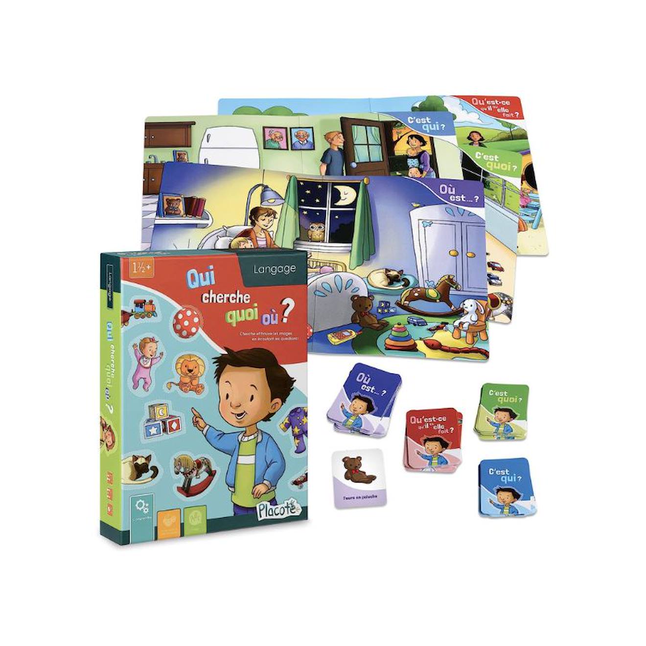 Qui Cherche Quoi Où ? - Jouet Éducatif Pour Enfants Multicolore