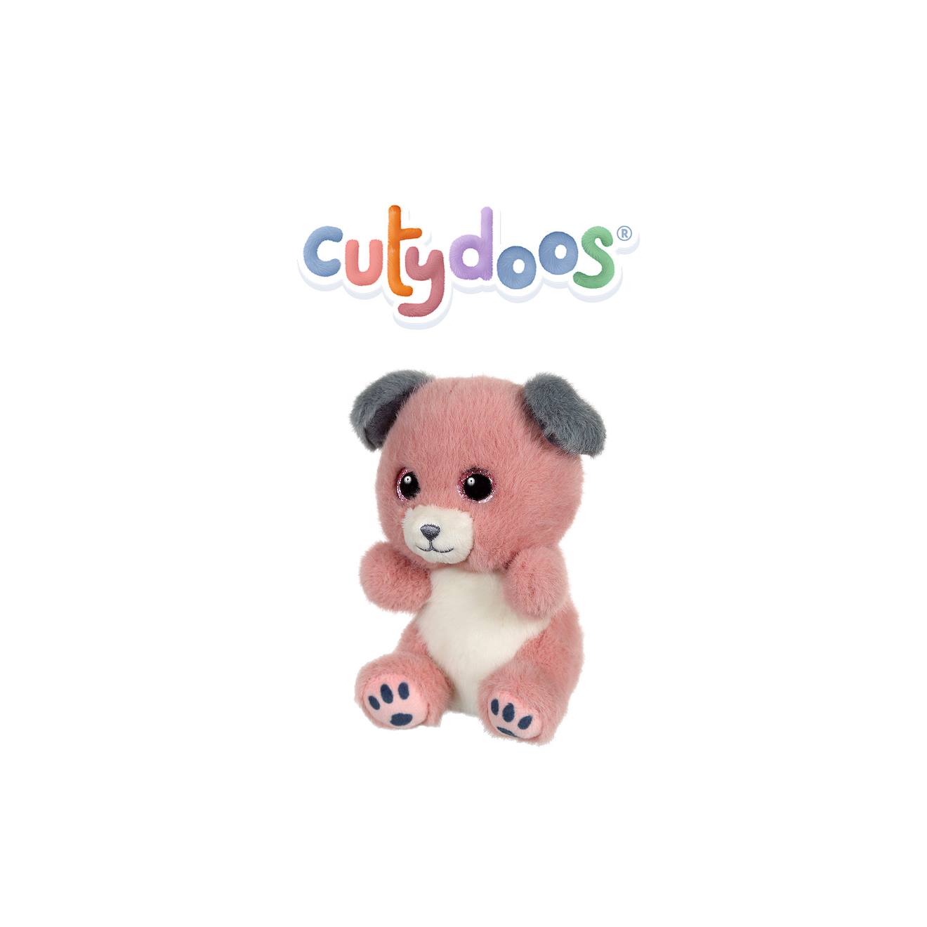 Peluche - Peluche Chien Spot Cutydoos Rose Poudré Et Gris – 13 Cm Gris