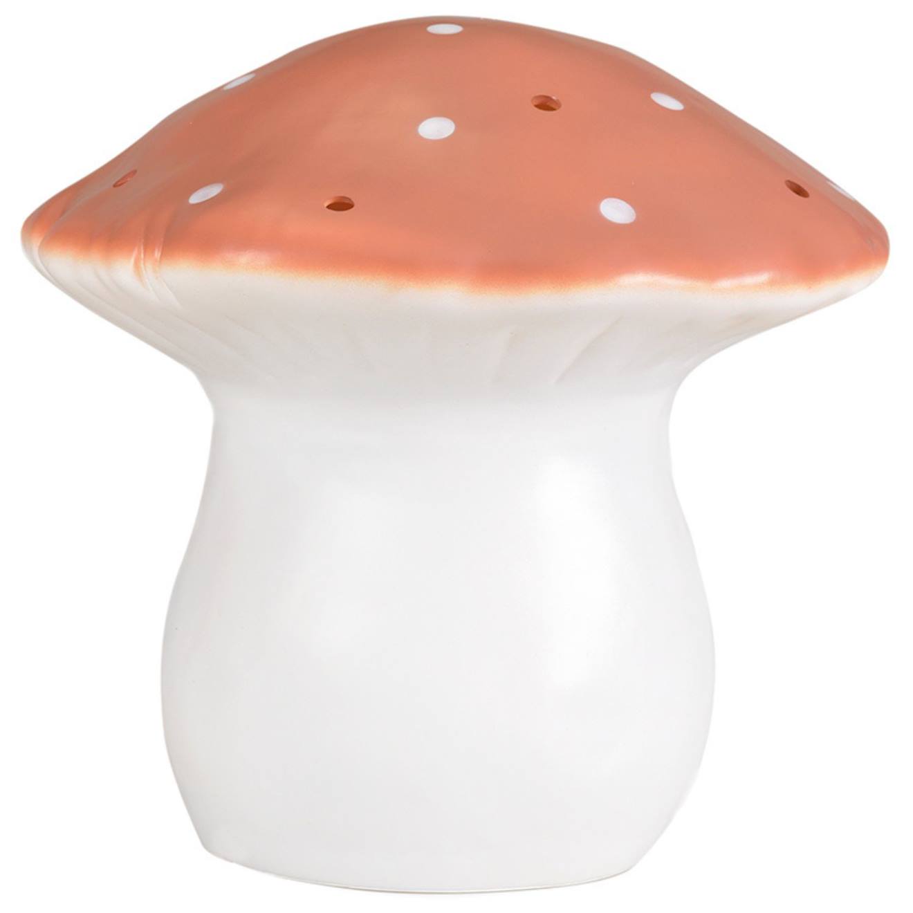 Grande Lampe Veilleuse Champignon Peinte À La Main Blanc, Orange