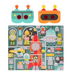 Jouet-Puzzle Robot Factory 100 pièces avec masques décodeurs – dès 4 ans