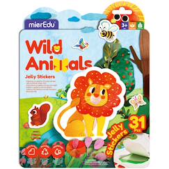 Jouet-Activités artistiques et musicales-Autocollants jelly - animaux sauvages
