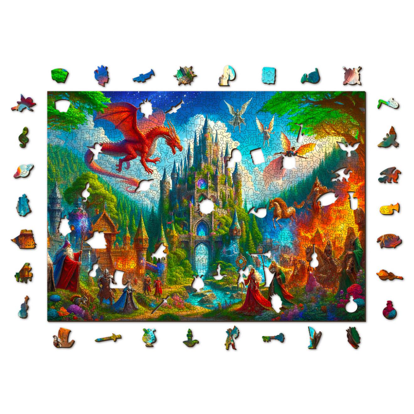 Puzzle En Bois Château Fantastique – Jeu D’assemblage Artistique Multicolor