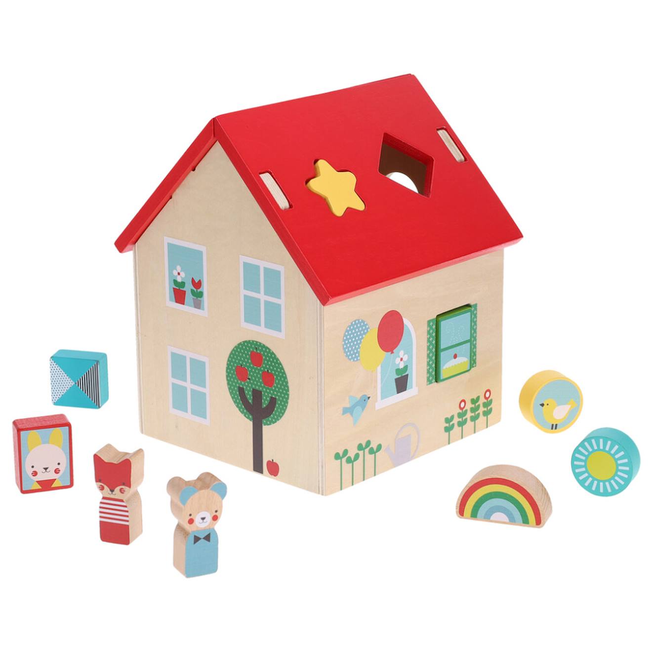 Maison Trieuse De Formes En Bois – Jeu D’éveil Dès 18 Mois Multicolor