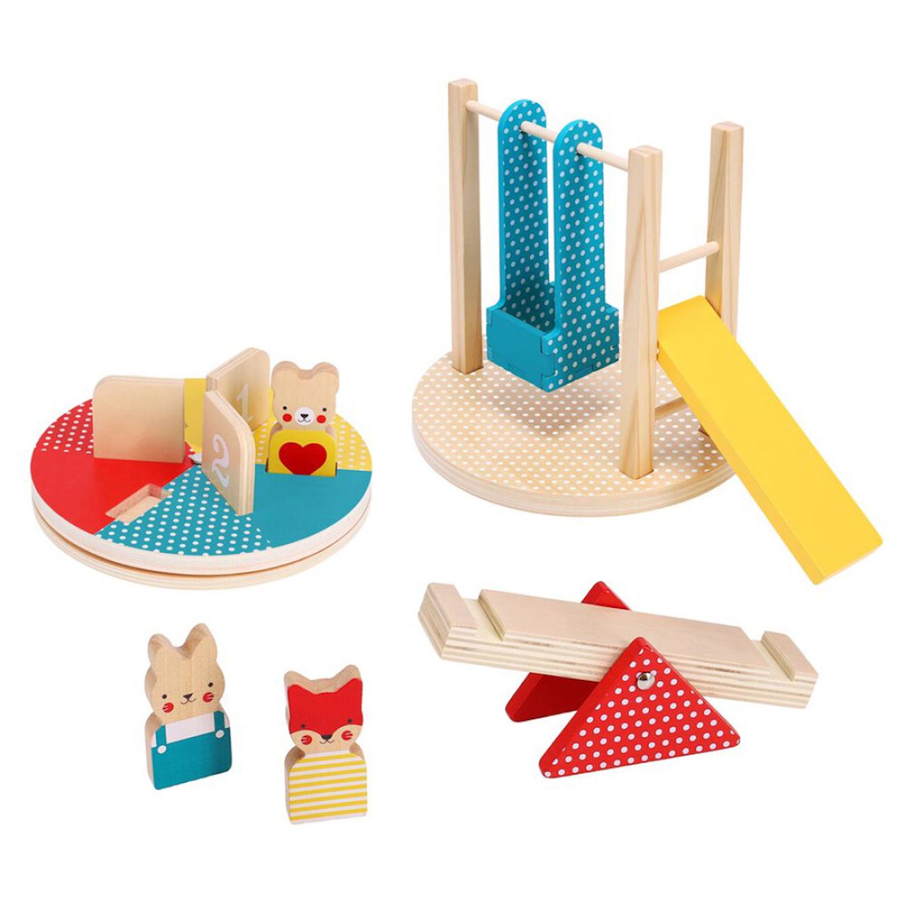 Jeu En Bois Le Parc – Activité D’éveil Avec Animaux Dès 12 Mois Multicolor