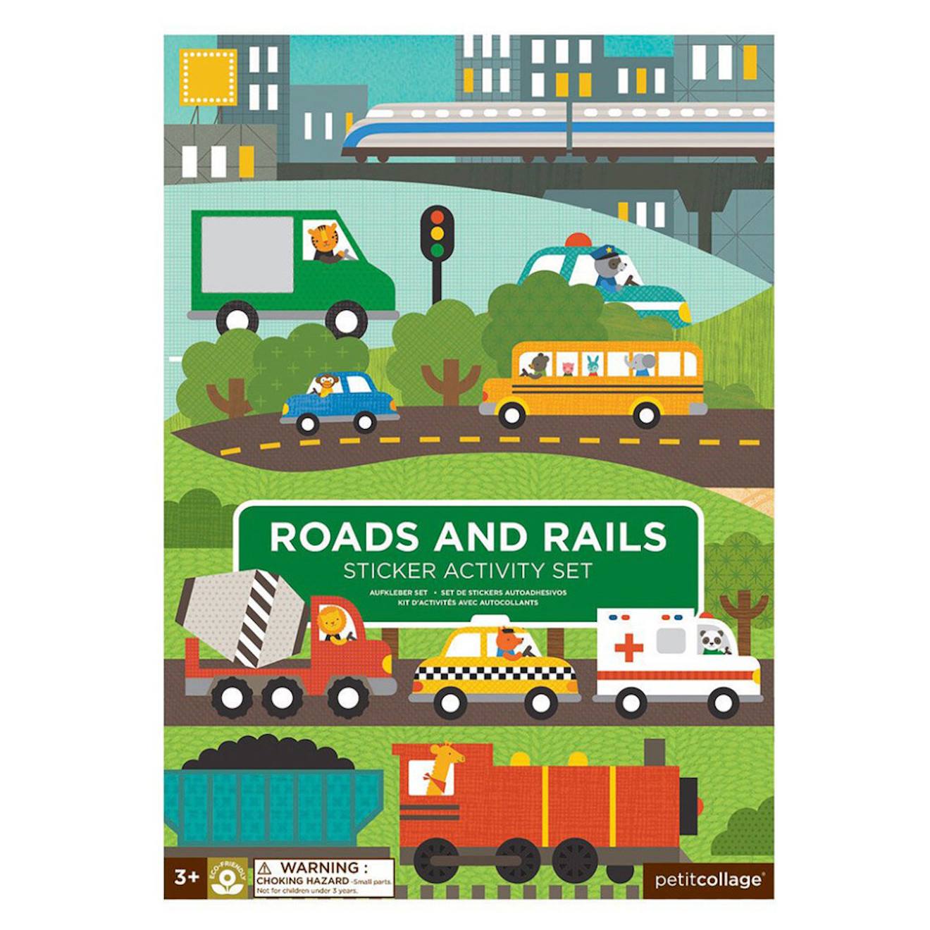 Autocollants Reutilisables Set - Routes + Rails Multicolor
