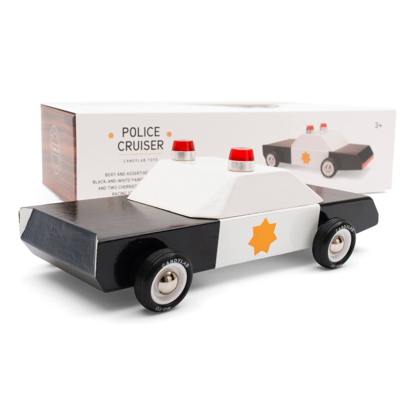 Voiture De Police En Bois – Véhicule Miniature Design Dès 3 Ans Black
