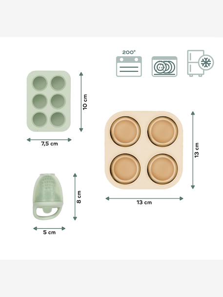 Set contenant silicone et grignoteuse vert 6 - vertbaudet enfant 