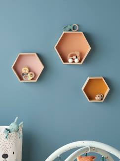 Chambre et rangement-Rangement-Étagère murale-Lot de 3 étagères hexagones enfant
