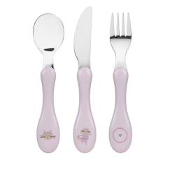 Puériculture-Repas-Vaisselle, coffret repas-Lot de 3 couverts tiny team, chat