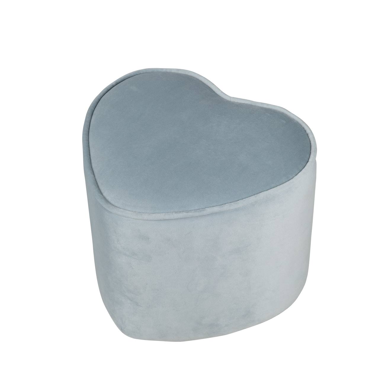 Tabouret Pouf Cœur En Velours Et Bois Lil Sofa Bleu Clair