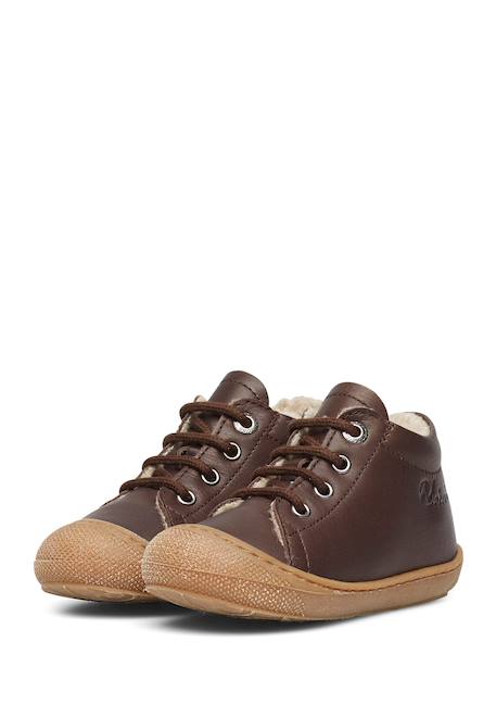 Chaussures premiers pas en cuir doublés en laine cocoon Anthracite-+Beige-+Bordeaux-+Cognac-+Marine-+Marron-+Rose clair-+Sage- 30 - vertbaudet enfant 