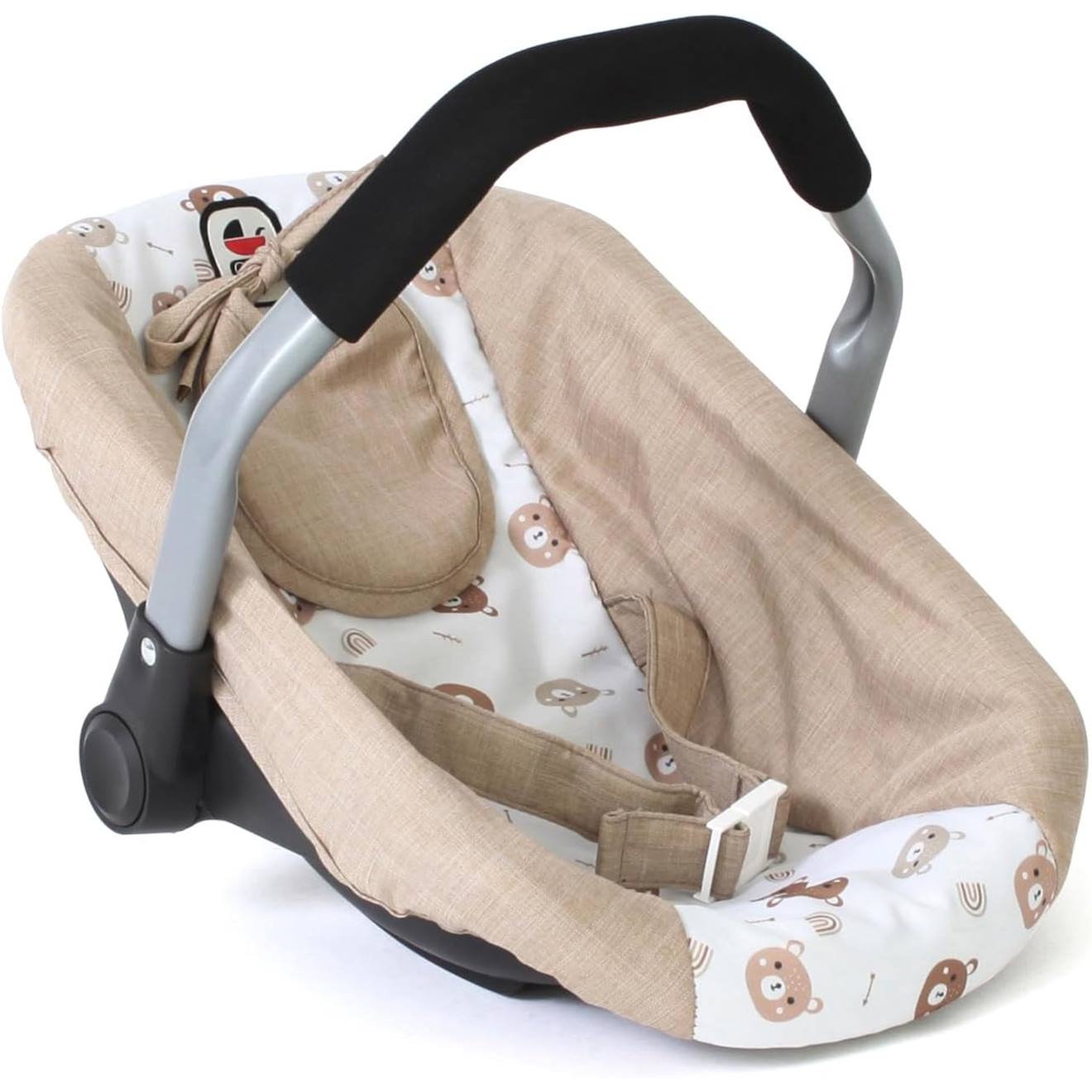 Siège Auto Pour Poupées Beige Avec Oursons Beige