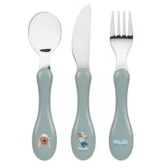 Puériculture-Repas-Lot de 3 couverts tiny team, chien
