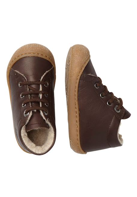 Chaussures premiers pas en cuir doublés en laine cocoon Anthracite-+Beige-+Bordeaux-+Cognac-+Marine-+Marron-+Rose clair-+Sage- 29 - vertbaudet enfant 