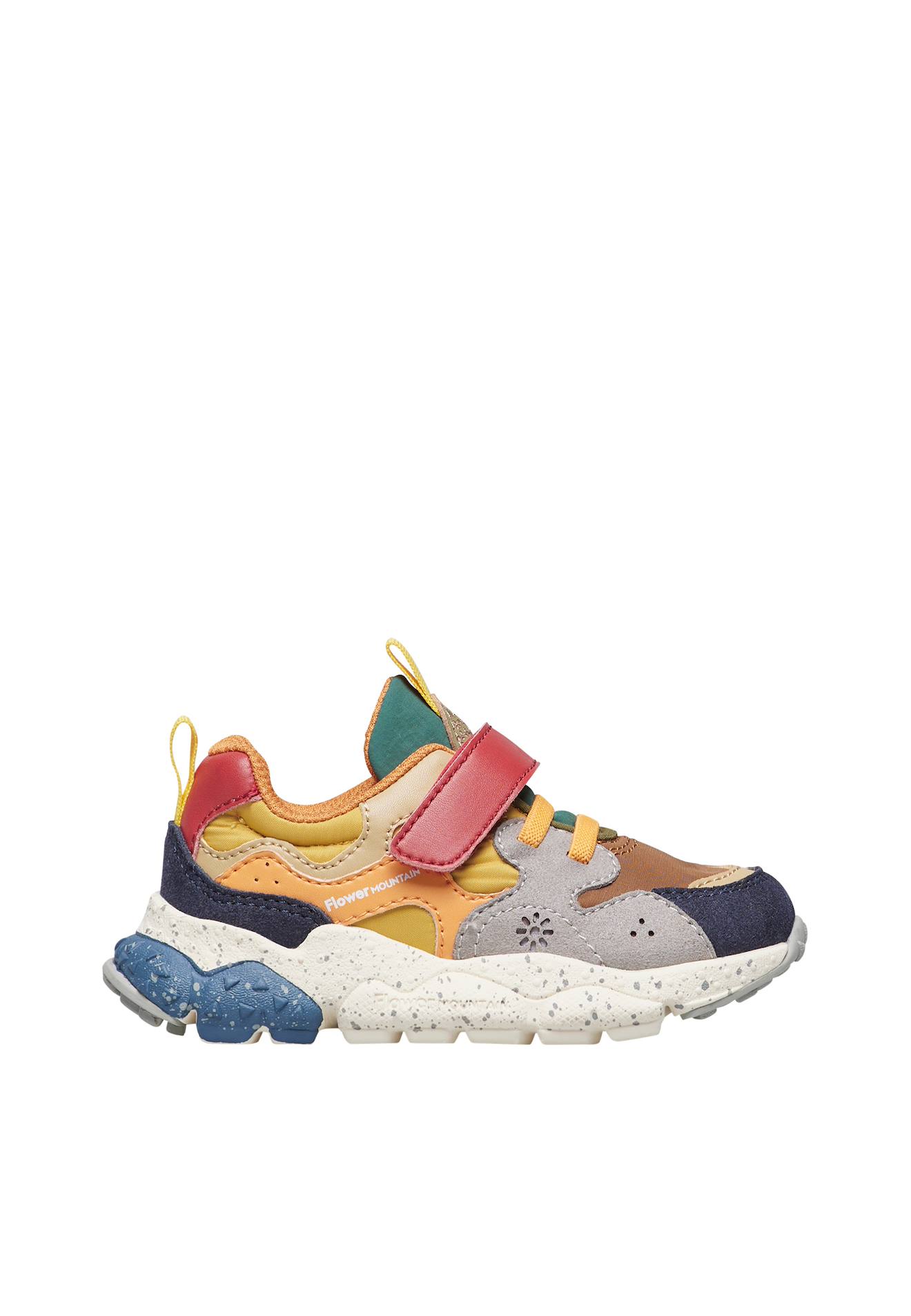 Baskets En Similicuir Et Tissu Technique Yamano 3 Junior Vl. Marron-jaune