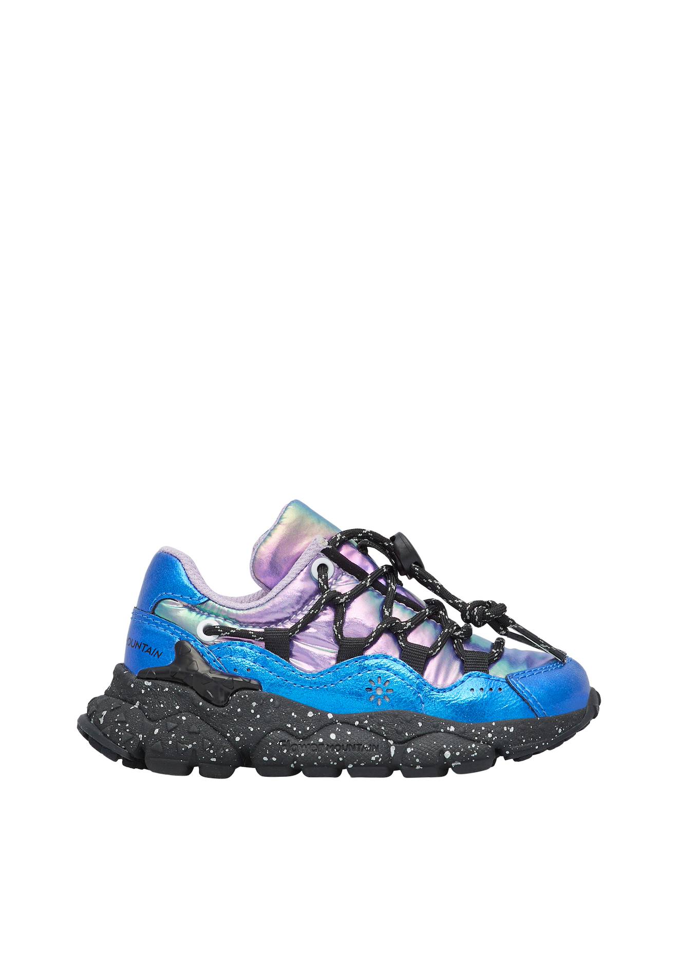 Baskets En Similicuir Et Tissu Technique Raikiri Junior. Marine-lilas