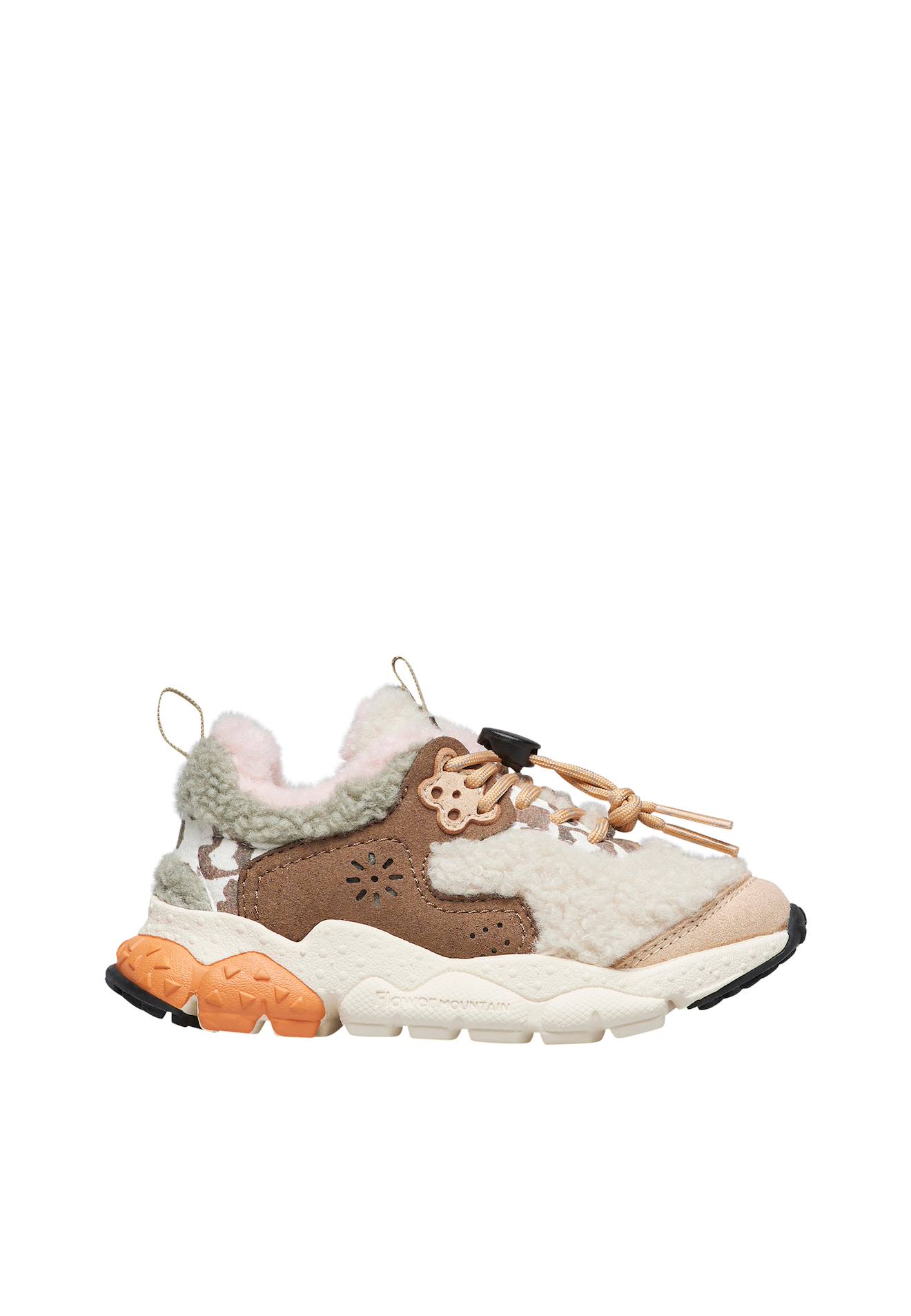 Baskets En Similicuir Et Synthétique Doi Junior. Beige-marron