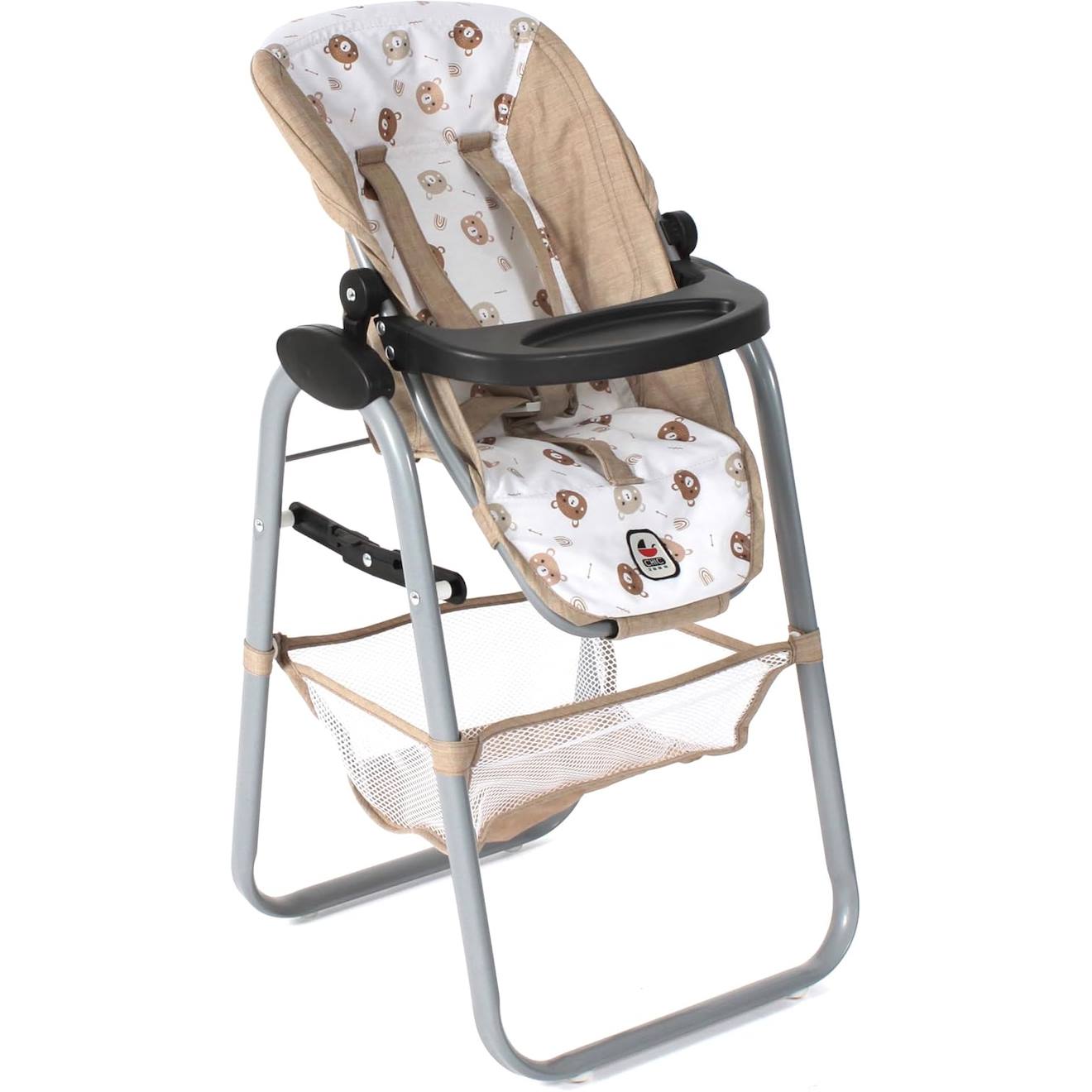 Chaise Haute Pour Poupées Beige Avec Oursons Beige