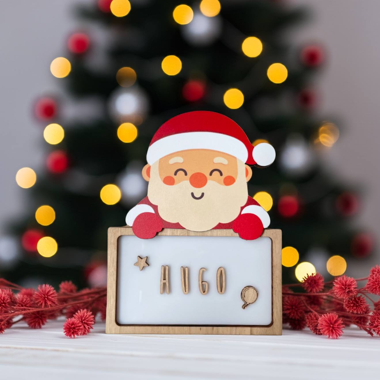 Lampe De Noël Personnalisable Rouge (Vintiun) - Image 1