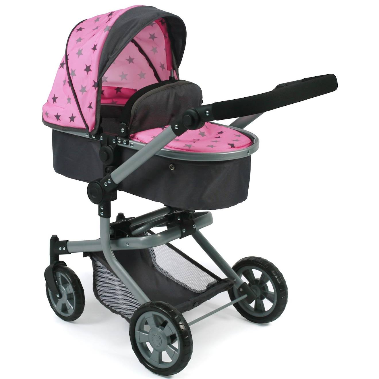 Poussette Combinée Mika Rose Et Noir