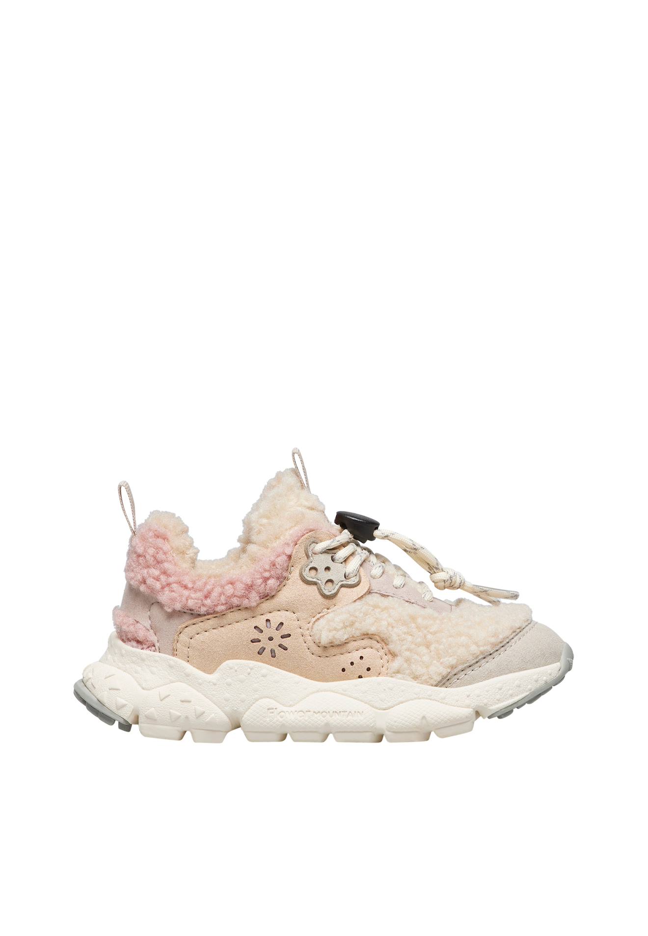 Baskets En Similicuir Et Synthétique Doi Junior. Rose-beige-