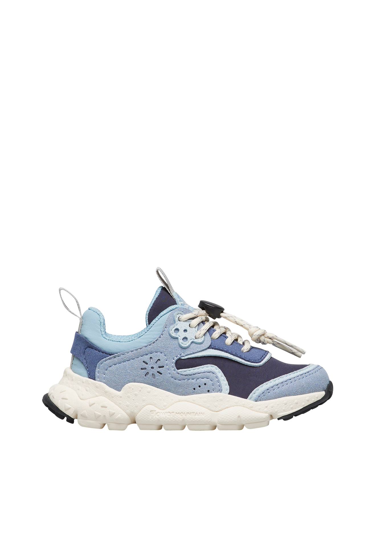 Baskets En Similicuir Et Tissu Technique Doi Junior. Bleu-marine