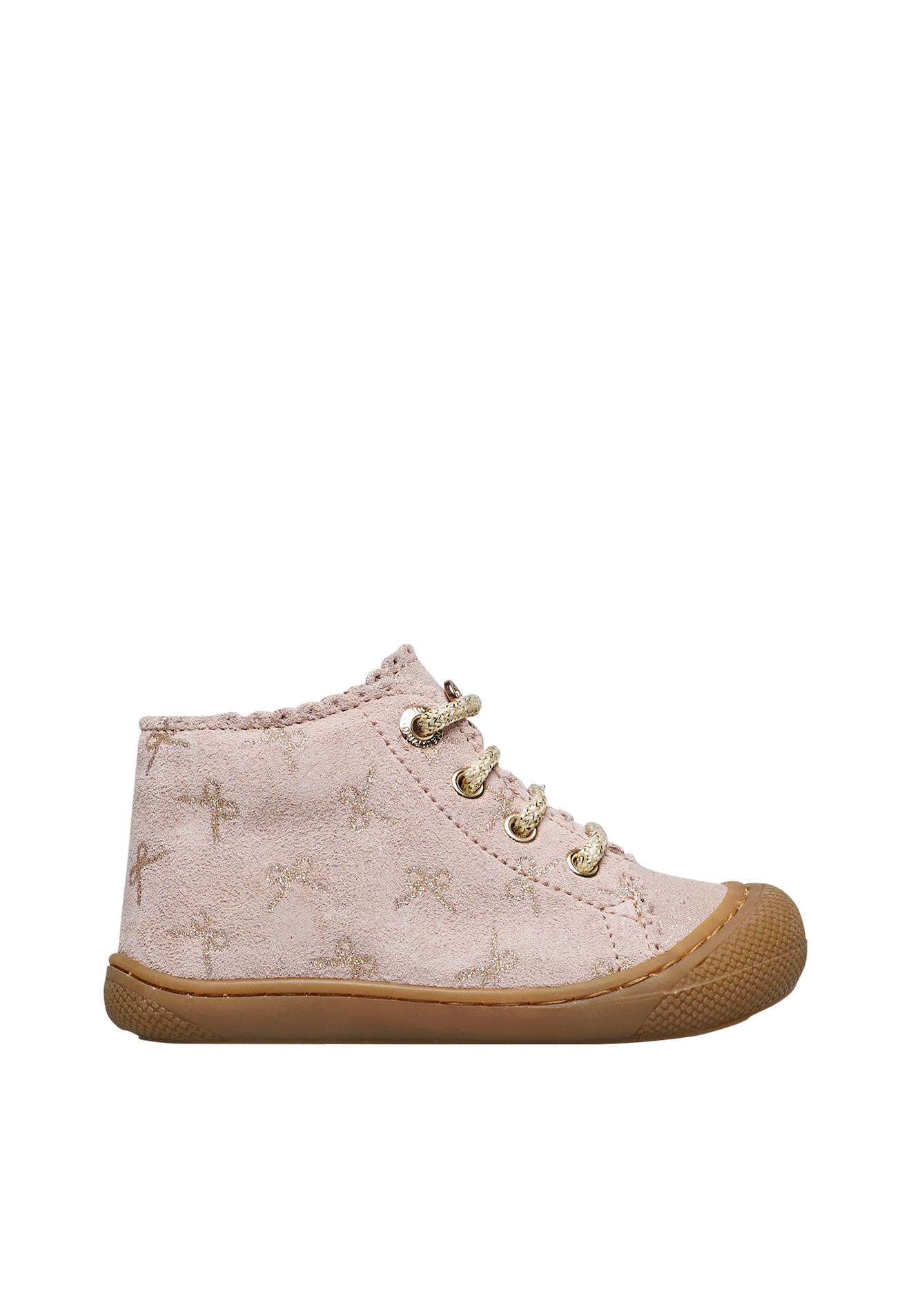 Chaussures Premiers Pas En Suède Cottins Rose-