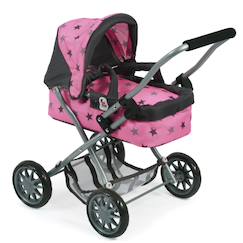 Poussette Pour Poupée Bayer Chic 2000 - Mini Landau Pliable, Bleu Marine - Pour Poupées Jusqu'à 52 Cm
