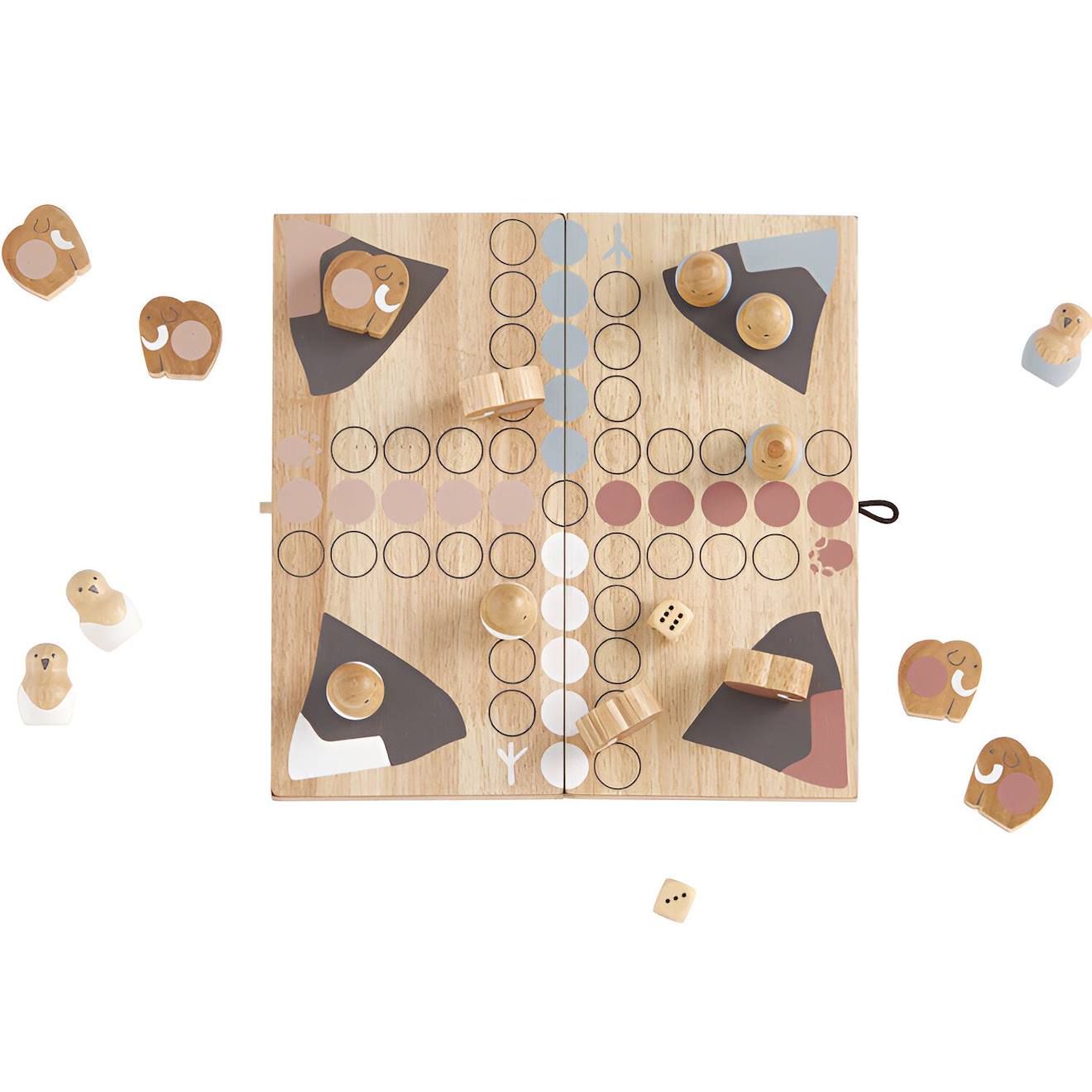 Jeu De Petits Chevaux Neo Beige, Rose, Bleu (Kids Concept) - Image 1